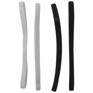 AB53 4 diademas deportivas elásticas antideslizantes gruesas, diademas para el cabello, ejercicio para el cabello y bandas para el sudor para mujeres y hombres (negro, gris)