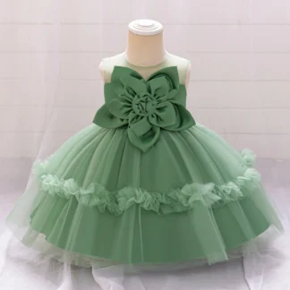 Vestidos de fiesta para niñas, tutú rosa Floral, vestidos de príncipes, vestido de boda de flores grandes para niños, vestido de fiesta de bautismo y cumpleaños para niños pequeños