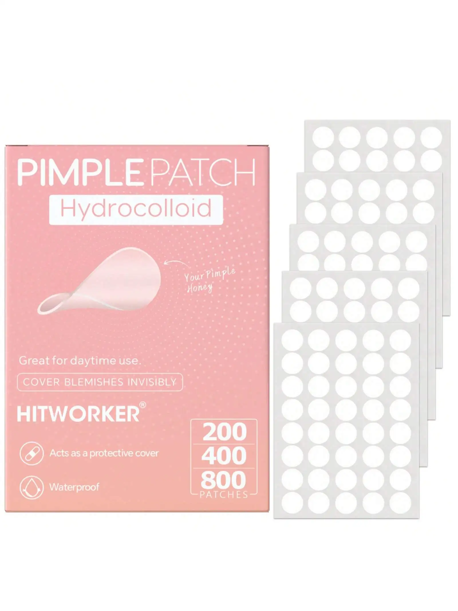 200/400/800 parches para el acné, utilizados para cubrir el acné y las imperfecciones, así como pegatinas para detectar en la cara y la piel.
