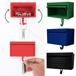 Portallaves de garaje para coche con puerta de apertura, soporte para colgar en la pared, organizador de llaves impreso en 3D, autoadhesivo (modelos de coche no incluidos)