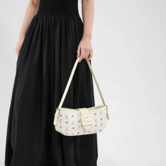 Bolso de hombro retro chic con estampado de oso para mujer - 2025 Nuevo bolso cruzado de lujo para axila