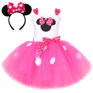 Disfraces de Mini ratón rojo y rosa para niñas, Tutús de Ballet de cumpleaños para niños, vestidos de Navidad y Halloween, trajes de dibujos animados para niños