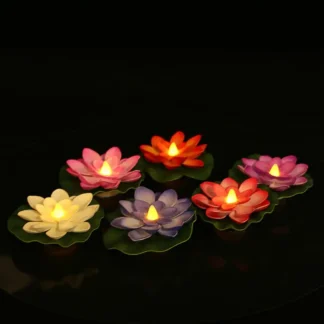 Luces solares flotantes para piscina, decoración de estanque de loto para exteriores, lámpara LED RGB de loto resistente al agua D3Z7