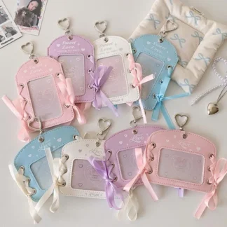 Soporte para sesión fotográfica de 3 pulgadas con llavero, funda para tarjeta de cinta, funda para tarjeta de identificación de estudiante, llavero portátil, Protector para sesión fotográfica