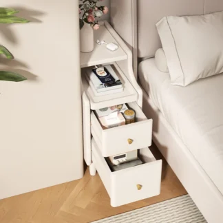 Mesa De Noche nórdica con almacenamiento De madera, mesita De Noche blanca estrecha para dormitorio, mesita De Noche para Hotel, muebles De dormitorio