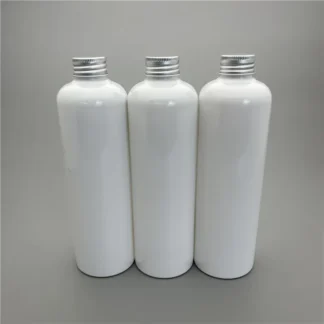 Contenedor cosmético con tapa de tornillo vacía, color blanco, 350ML X 20, con tapa de aluminio, agua hidratante, jabón líquido, botellas de embalaje de plástico