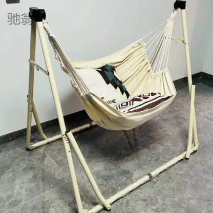 OBe soporte plegable hamaca columpio de suelo silla colgante balcón hogar portátil exterior interior columpio para niños anti