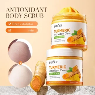 Exfoliante iluminador de cúrcuma, limpieza profunda, exfoliante corporal, sal hidratante, suavizante, cuidado de la piel