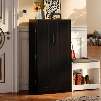 Gabinete de despensa de cocina de 47"" con kit antivuelco, gabinetes de almacenamiento de despensa de alimentos con puerta y estantes ajustables, independientes