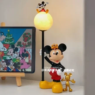 Bonita lámpara de mesa de Mickey, lámpara de noche de ambiente, divertida ins, dibujos animados, creativa, exquisita, estudio, decoración del hogar, regalo de cumpleaños al por mayor