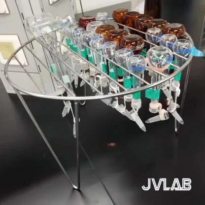 Tendedero para botellas de aceite esencial: 10-500 ml Capacidad 33 cm de diámetro Ajustable 25 cm de altura con inversión de drenaje de 2,5 cm JVLAB