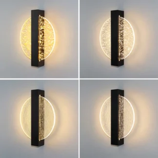 Lámpara de pared acrílica de lujo ligera, lámpara de pared de fondo de TV nórdica para sala de estar, lámpara de noche para dormitorio y pasillo interior moderna