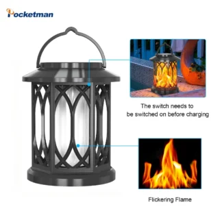 Luz Solar LED de llama con Clip, linterna impermeable para exteriores, lámpara Solar colgante, antorcha de paisaje para patio, luz de jardín