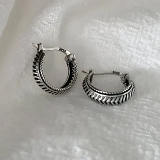 BF CLUB-pendientes de plata de ley 925 para mujer, Arete redondo Retro Simple, joyería para prevenir alergias, accesorios de fiesta