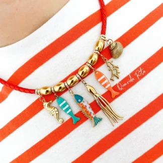 Nueva moda, collar con dijes de acero inoxidable, organismo marino, peces de mar, múltiples colgantes, joyería, regalos, accesorios hechos a mano J6045