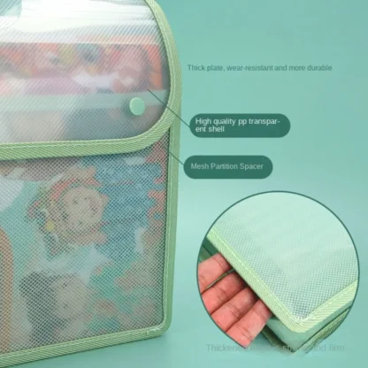 Nueva funda con tapa de bolsillo para archivos de PP, bolsa transparente para documentos, bolsa de almacenamiento de datos gruesa de gran capacidad, suministros portátiles para escuela y oficina