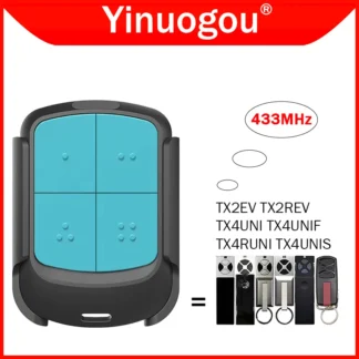 Chamberlain LiftMaster TX4UNI TX4UNIF TX4RUNI TX4UNIS TX2EV TX2REV Control remoto para puerta de garaje programación de código variable de 433MHz