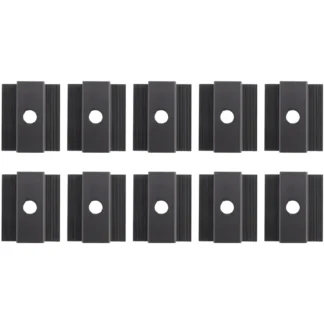 T35C 10 x Paneles solares fotovoltaicos con abrazadera central, negro, abrazadera de módulo para todas las alturas de los marcos, soporte de paneles solares para techo de paneles solares