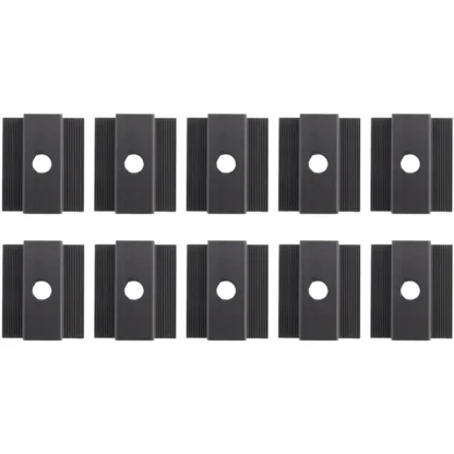 T35C 10 x Paneles solares fotovoltaicos con abrazadera central, negro, abrazadera de módulo para todas las alturas de los marcos, soporte de paneles solares para techo de paneles solares