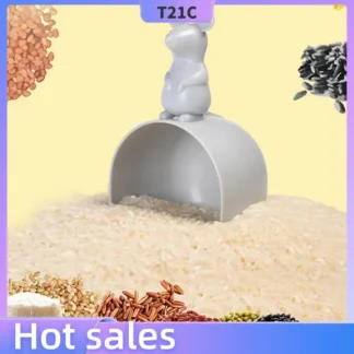Taza medidora de arroz con forma de ratón de plástico T21C, cuchara de agua, pala para cereales y arroz, utensilios y herramientas creativos de cocina para el hogar, 3 uds.