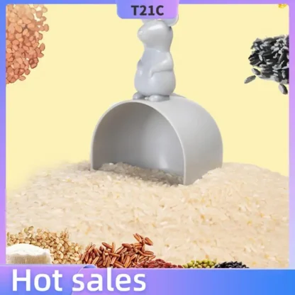 Taza medidora de arroz con forma de ratón de plástico T21C, cuchara de agua, pala para cereales y arroz, utensilios y herramientas creativos de cocina para el hogar, 3 uds.