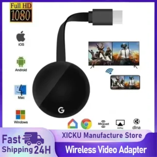 Compatible con HDMI Chromecast Google inalámbrico WiFi Mirascreen HD Display Dongle medios transmisión vídeo TV hogar inteligente para IOS/Android