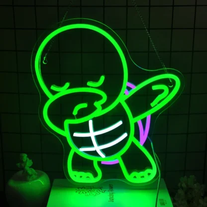 Tortuga de neón, adecuada para dormitorios, salas de estar, habitaciones infantiles, etc., alimentada por USB, regulable