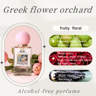 Parfum sin Alcohol, huerto de flores griegas, Perfume Floral afrutado para mujer, bergamota, rosa, almizcle, larga duración, brillante, Scen mediterráneo