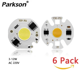 Paquete de 6 luces LED COB con Chip 220V Y27 Y32 3W 5W 7W 9W 12W, lámparas de paisaje, Chip, iluminación de jardín, foco, lámpara de inundación, cuenta COB