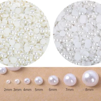 500 Uds 2 4 6 8 10 12mm cuentas de cabujón de perlas de imitación para collar cuentas de camafeo planas acrílicas pulsera accesorios para hacer joyas