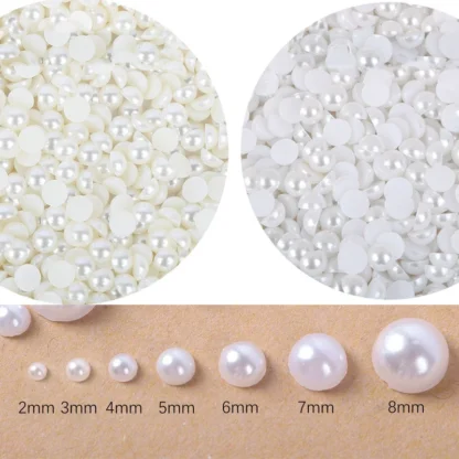 500 Uds 2 4 6 8 10 12mm cuentas de cabujón de perlas de imitación para collar cuentas de camafeo planas acrílicas pulsera accesorios para hacer joyas