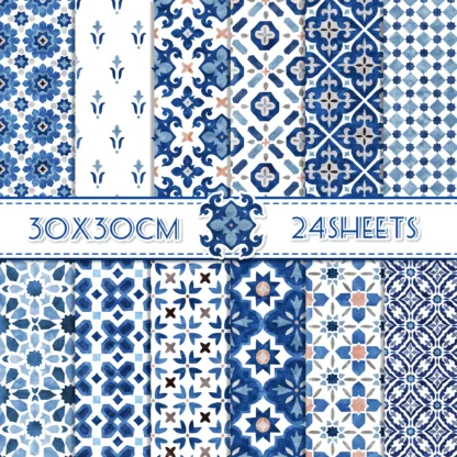 24 Uds 30*30cm Mandala álbum de recortes papel artesanal DIY arte Fondo papel Scrapbooking Origami fabricación de tarjetas decoración de álbum de fotos