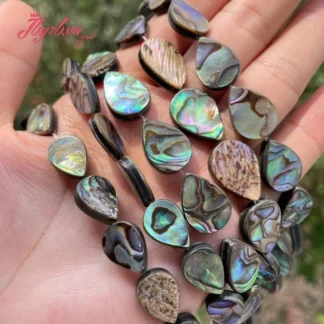 Cuentas espaciadoras de concha de abulón, piedra Natural para accesorios de bricolaje, dijes, collar, pulsera, colgante, fabricación de joyas, 15"