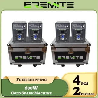 Máquina de chispas frías para interiores y exteriores, fuegos artificiales de boda con 2 estuches de vuelo, 4 piezas, 600W, 0 Impuestos