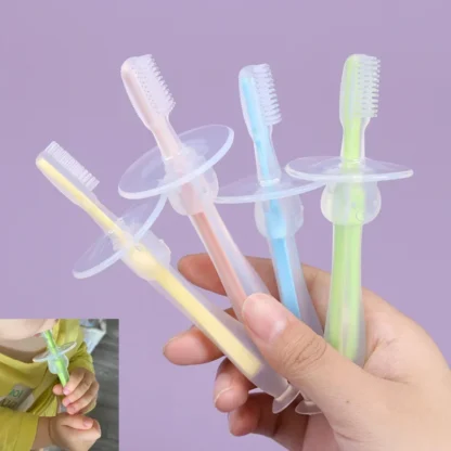1 unidad de cepillos de dientes de entrenamiento de silicona para niños, cepillo de dientes Dental para bebés, cepillo de dientes para niños, herramienta de dientes
