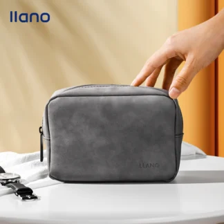 Llano-bolsa organizadora multifunción de cuero PU impermeable, almacenamiento de maquillaje