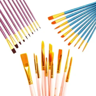 Ginflash, juego de 6/10 Uds., pluma de pintura Gouache de acuarela, juego de pinceles de pintura para el pelo de nailon, suministros de arte para dibujar