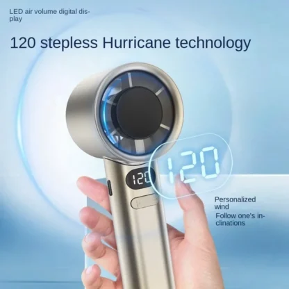 Ventilador de mano portátil sin aspas, dispositivo Personal de alta velocidad, recargable por USB, 120 velocidades de viento