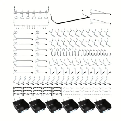 188 Uds. Accesorios organizadores de tablero de clavijas juego de ganchos de tablero de clavijas para organizar varias herramientas