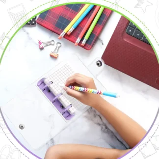 Práctico-2 juegos de Mini cubiertas transparentes para carpetas de 3 anillas con carpeta, bolsa de papel interior, carpeta con cierre de cuaderno de PVC suave transparente