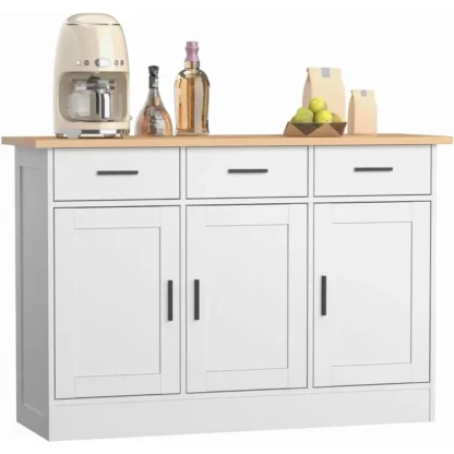 Gabinete Buffet con almacenamiento, Buffets y aparadores, gabinete de almacenamiento de cocina, mesa consola de madera, gabinetes decorativos para cafetería