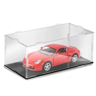 1 Uds. Vitrina acrílica transparente para coche modelo 1: 24, requiere instalación, caja de exhibición acrílica con estuche de almacenamiento modelo Base Bla