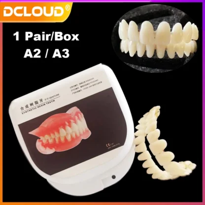 A2/A3 1 par de dentaduras postizas de resina, modelos de entrenamiento Dental, dentadura postiza de resina, juego compuesto de dientes acrílicos sintéticos