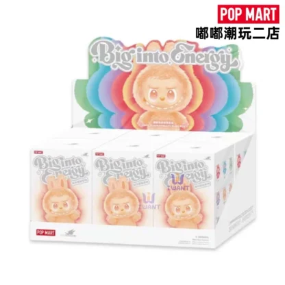 Labubu Macaron de alta energía, juguetes de peluche de vinilo de tercera generación, llavero, bonita caja ciega coleccionable