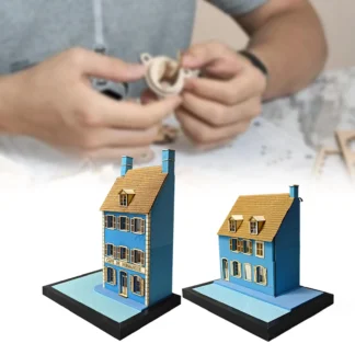 Modelo ensamblado de construcción de casa HO, para diseño de mesa de arena, micropaisaje, 1/35