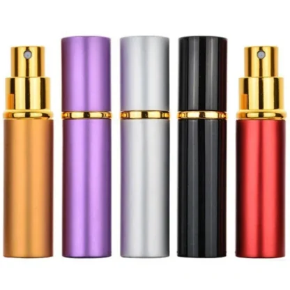 5 uds 10ml botella de Perfume de aluminio atomizador de Perfume de viaje recargable Mini botella de Spray pulverizador atomizador de Perfume vacío