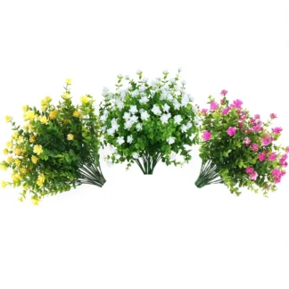 2 uds flores artificiales al aire libre resistente a los rayos UV vegetación arbustos plantas jardín Patio porche hogar boda granja decoración flor falsa