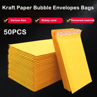 50 Uds. De sobres de burbujas de papel Kraft, bolsas de correo de burbujas, sobres de envío acolchados, suministros de negocios, varios tamaños