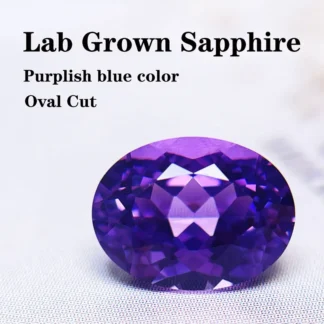Forma ovalada de zafiro cultivada en laboratorio, Color Natural azul púrpura, para dijes Diy, fabricación de joyas, certificado, precio al por mayor de fábrica