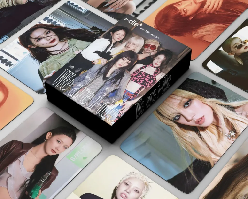 55 + 72 unids/set Kpop nuevo álbum WE ARE tarjeta Mini pegatinas Minnie YuQi MiYeon SoYeon sesión fotográfica colección de Fans postales regalo